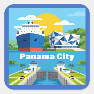Pegatina Cuadrada Ciudad de Panamá Panamá