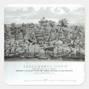 Pegatina Cuadrada Ciudad de Sacramento, California