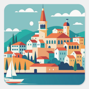 Pegatina Cuadrada Ciudad de Split Croacia