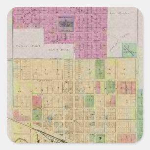 Pegatina Cuadrada Ciudad de Sterling, condado de Rice, Kansas