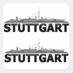 Pegatina Cuadrada Ciudad de Stuttgart horizonte - Geschenkideen