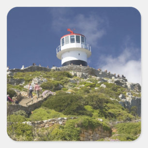 Pegatina Cuadrada Ciudad del Cabo, Sudáfrica. Un faro en la