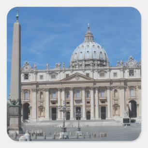 Pegatina Cuadrada Ciudad del Vaticano de la basílica de San Pedro