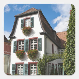 Pegatina Cuadrada Ciudad Vieja de Heidelberg, Alemania