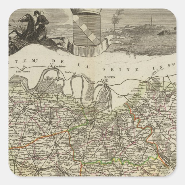 Pegatina Cuadrada Ciudad y ciudades (Anverso)