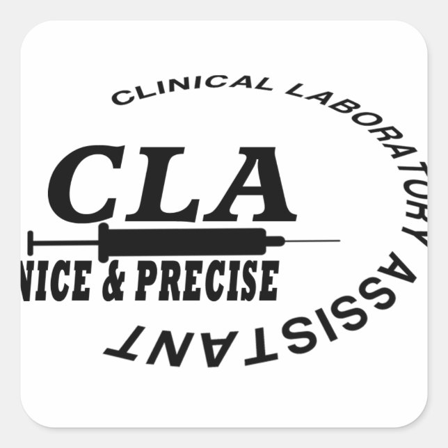 PEGATINA CUADRADA CLA SLOGAN - ¡AGRADABLE Y PRECISO! LABORATORIO (Anverso)