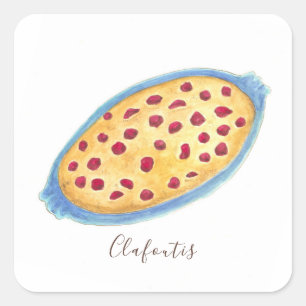 Pegatina Cuadrada Clafoutis acuática