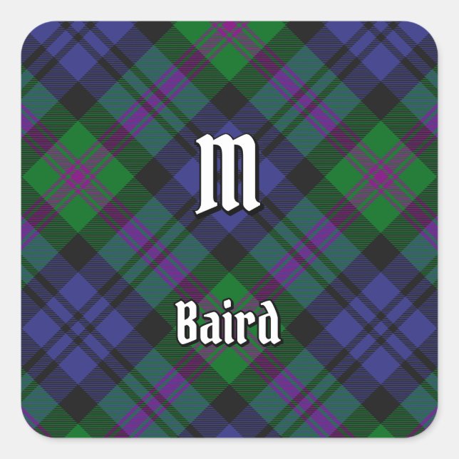 Pegatina Cuadrada Clan Baird Tartan (Anverso)