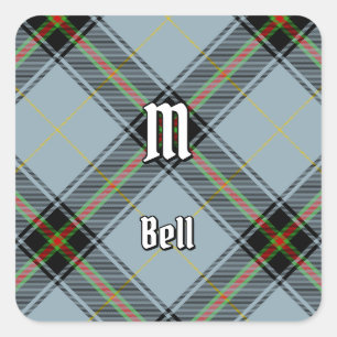 Pegatina Cuadrada Clan Bell Tartan