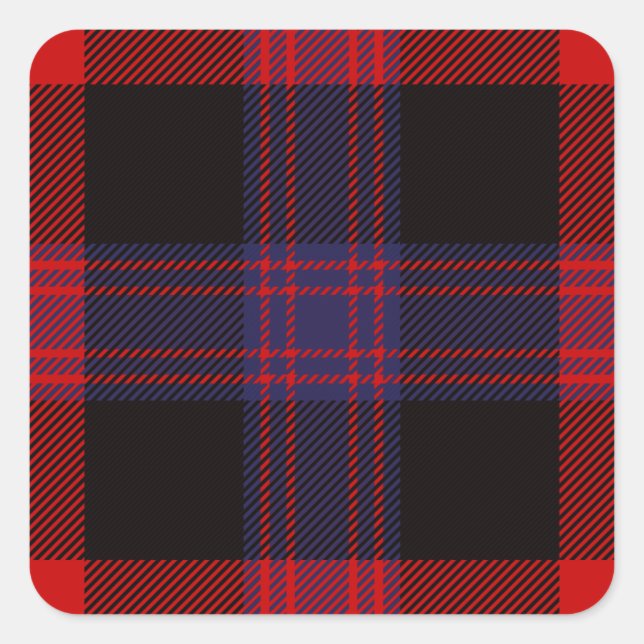 Pegatina Cuadrada Clan Brown Tartan (Anverso)