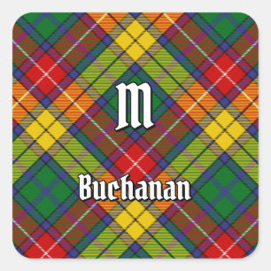 Pegatina Cuadrada Clan Buchanan Tartan