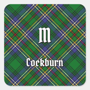 Pegatina Cuadrada Clan Cockburn Tartan