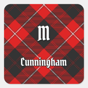 Pegatina Cuadrada Clan Cunningham Tartan