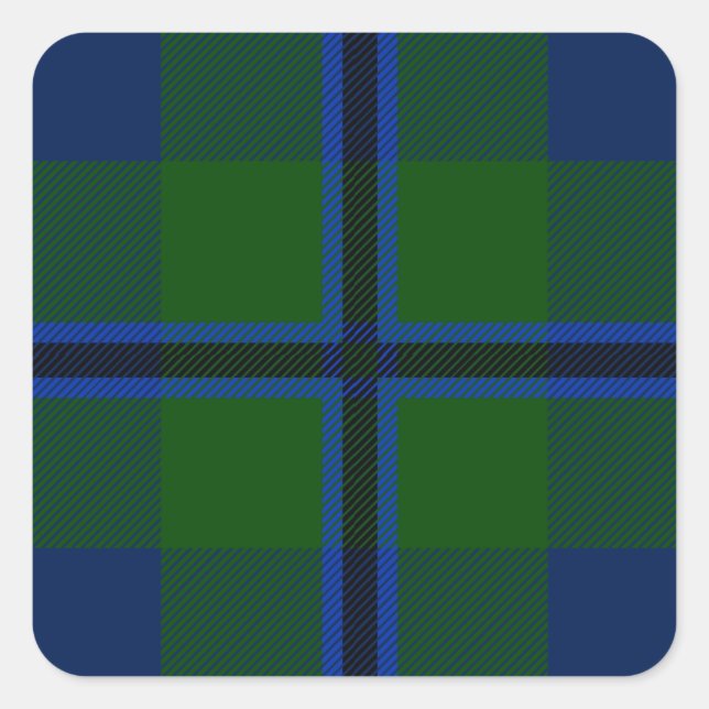 Pegatina Cuadrada Clan Douglas Tartan (Anverso)