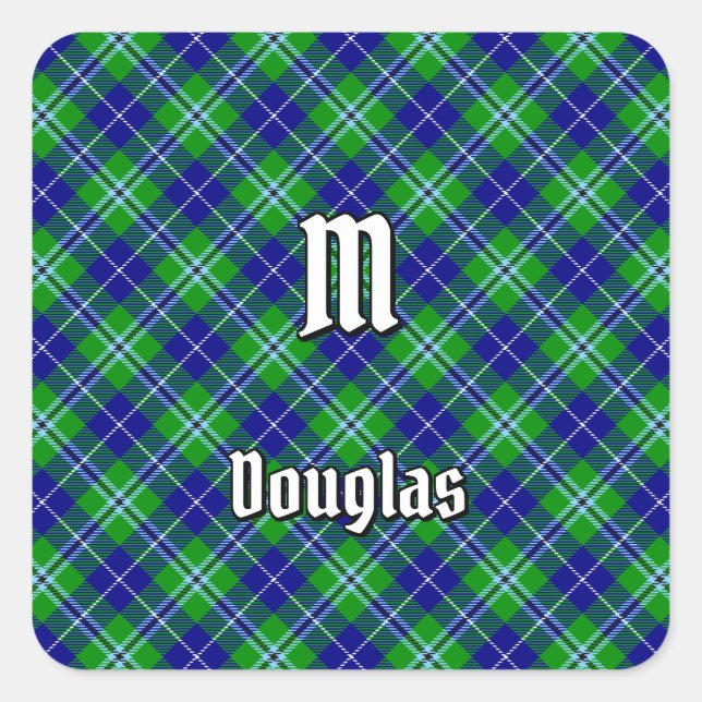 Pegatina Cuadrada Clan Douglas Tartan (Anverso)