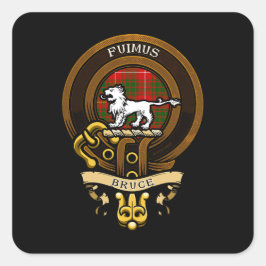 Pegatina Cuadrada Clan escocés Bruce Badge y Escudo | Escudo de arma