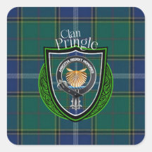 Clan escocés pringle Tartán y Escudo
