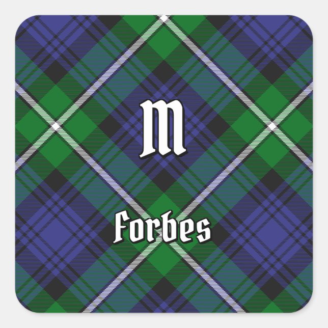 Pegatina Cuadrada Clan Forbes Tartan (Anverso)