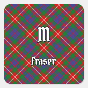 Pegatina Cuadrada Clan Fraser de Lovat Tartán