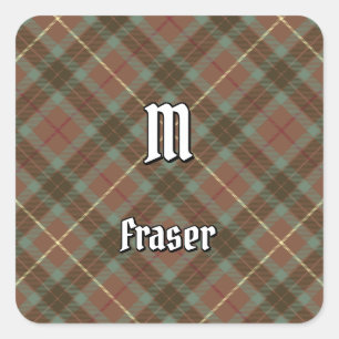 Pegatina Cuadrada Clan Fraser Hunting Weathered Tartan