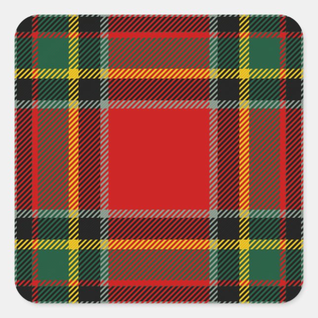 Pegatina Cuadrada Clan Gillespie Tartan (Anverso)