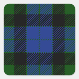 Pegatina Cuadrada Clan Gunn Tartan
