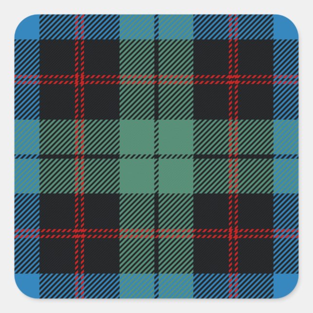 Pegatina Cuadrada Clan Guthrie Tartan (Anverso)