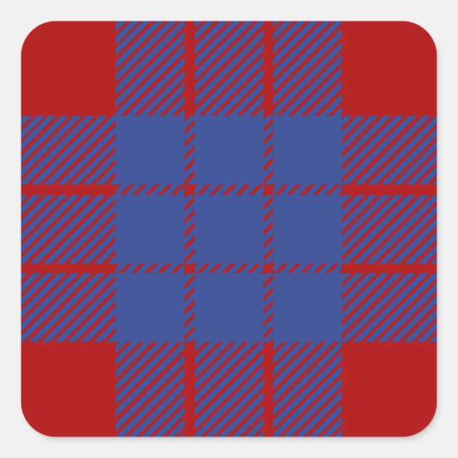 Pegatina Cuadrada Clan Hamilton Tartan (Anverso)
