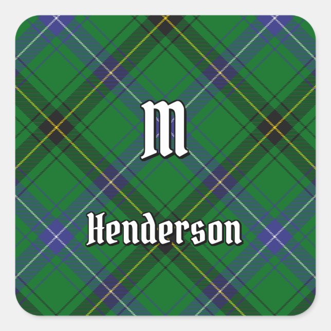 Pegatina Cuadrada Clan Henderson Tartan (Anverso)