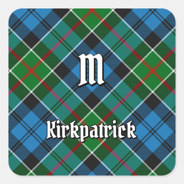 Pegatina Cuadrada Clan Kirkpatrick Tartan (Anverso)