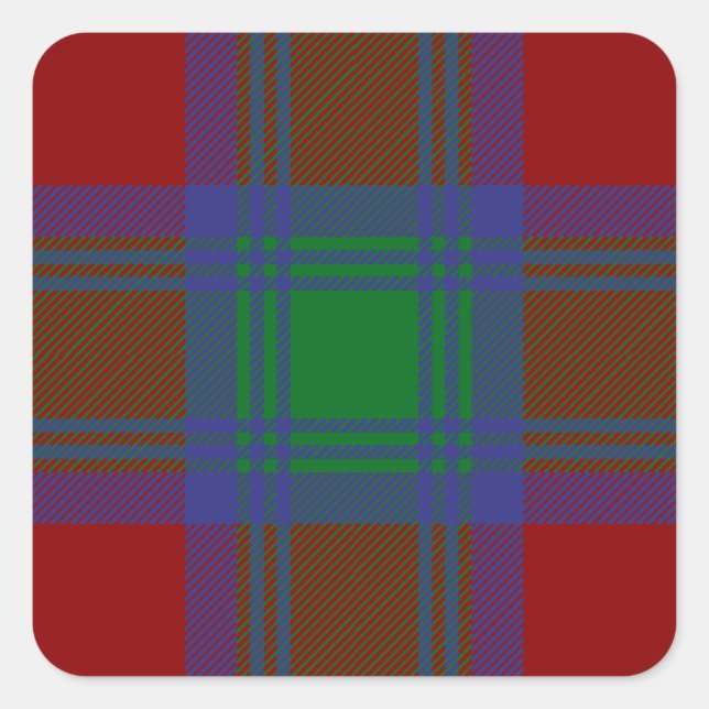 Pegatina Cuadrada Clan Lindsay Tartan (Anverso)