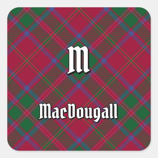 Pegatina Cuadrada Clan MacDougall Tartan (Anverso)