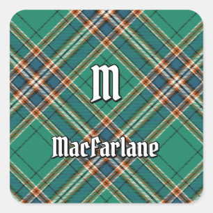 Pegatina Cuadrada Clan MacFarlane Ancient Hunting Tartán