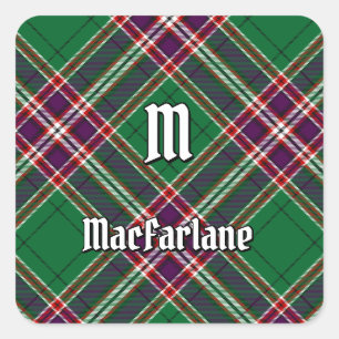 Pegatina Cuadrada Clan MacFarlane Caza moderna Tartán
