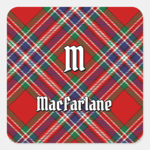 Pegatina Cuadrada Clan MacFarlane Red Tartan
