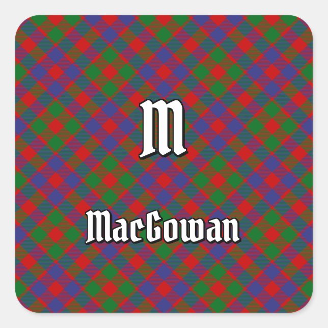 Pegatina Cuadrada Clan MacGowan Tartan (Anverso)
