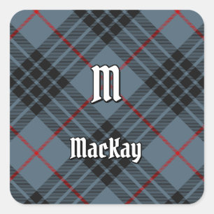 Pegatina Cuadrada Clan MacKay Blue Tartan