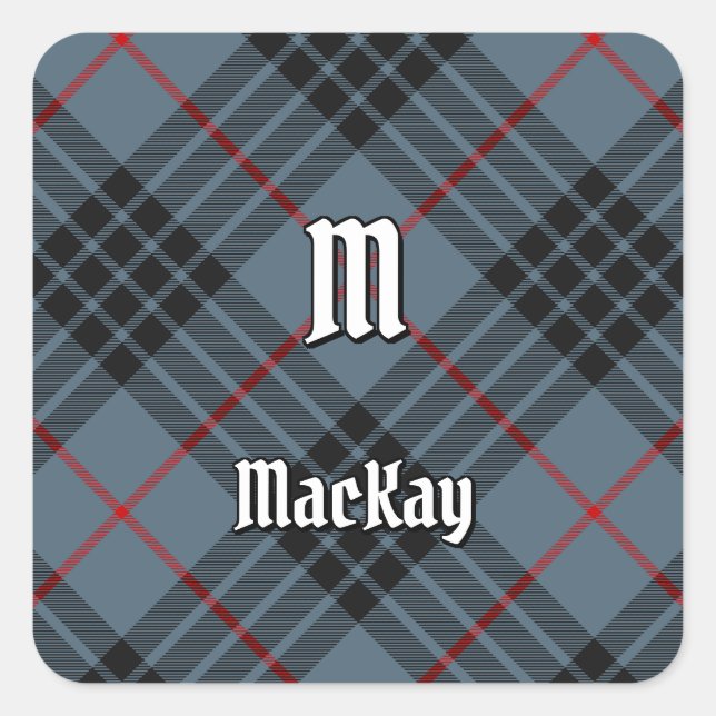 Pegatina Cuadrada Clan MacKay Blue Tartan (Anverso)