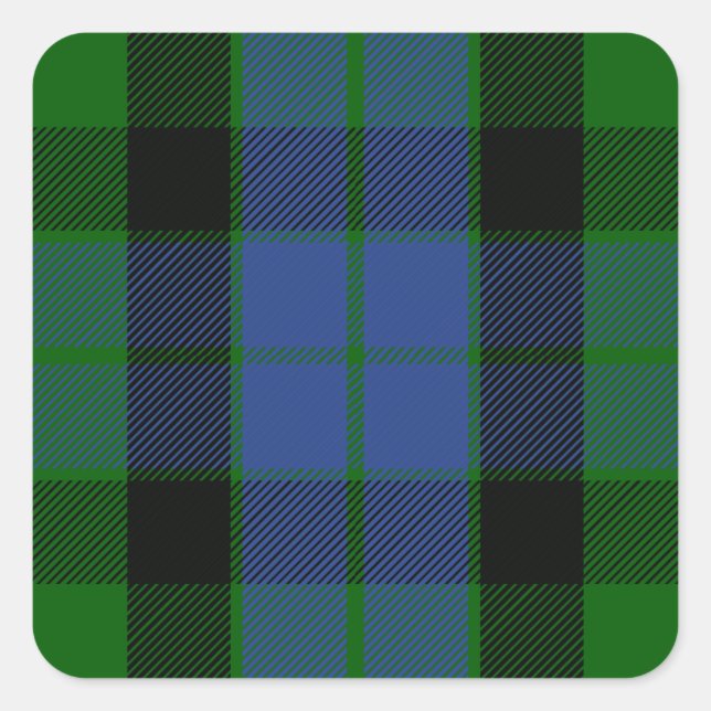 Pegatina Cuadrada Clan MacKay Tartan (Anverso)