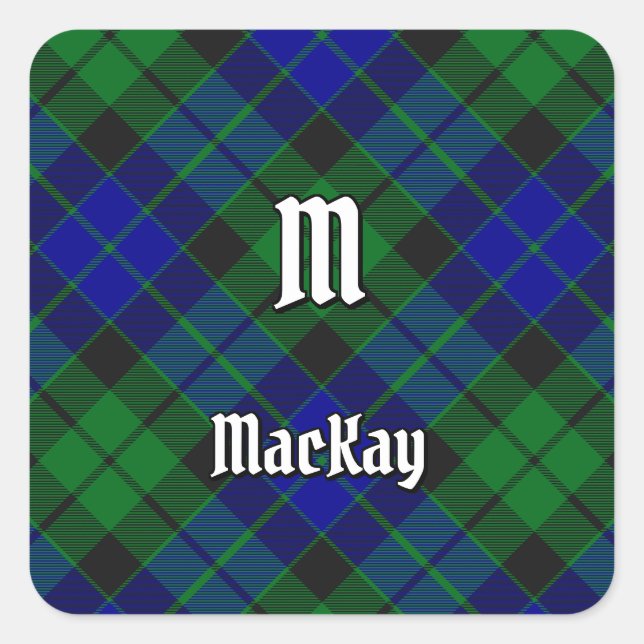 Pegatina Cuadrada Clan MacKay Tartan (Anverso)