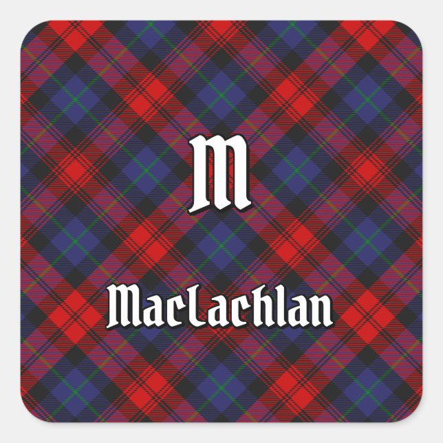 Pegatina Cuadrada Clan MacLachlan Tartan (Anverso)