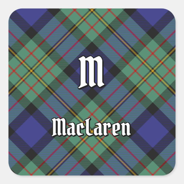 Pegatina Cuadrada Clan MacLaren Tartan (Anverso)