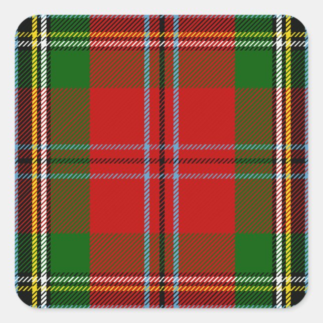 Pegatina Cuadrada Clan MacLean De Duart Tartán (Anverso)