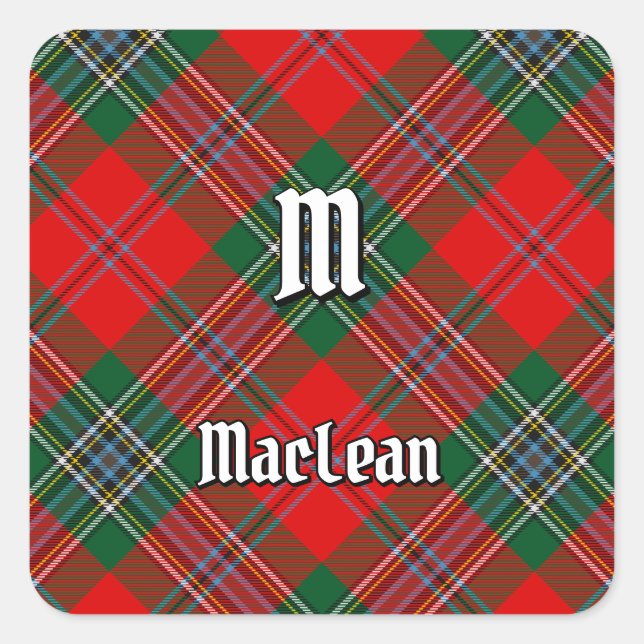 Pegatina Cuadrada Clan MacLean Tartan (Anverso)