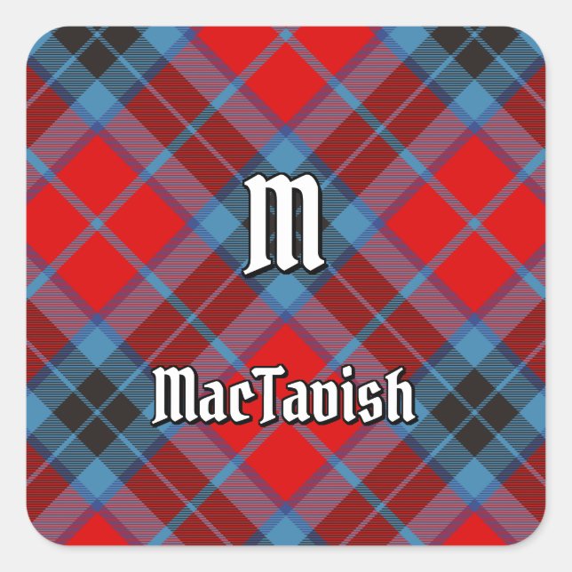 Pegatina Cuadrada Clan MacTavish Tartan (Anverso)