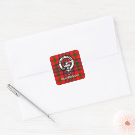 Pegatina Cuadrada Clan Matheson Escudo Badge y Tartán