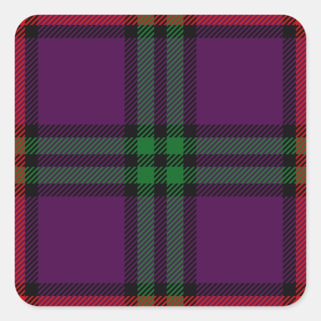 Pegatina Cuadrada Clan Montgomery Tartan (Anverso)