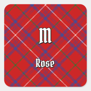 Pegatina Cuadrada Clan Rosa Tartan