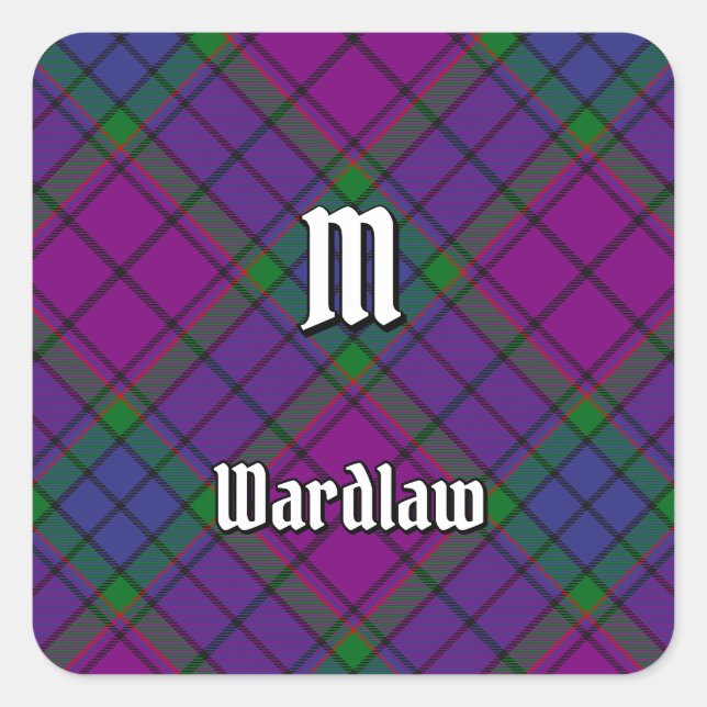 Pegatina Cuadrada Clan Wardlaw Tartan (Anverso)
