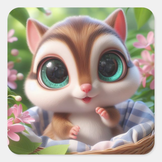 Pegatina Cuadrada Clara (Anverso)